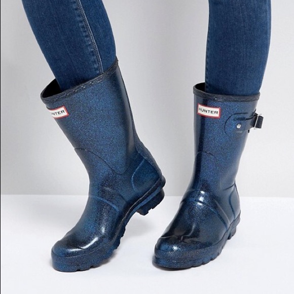 short glitter rain boots